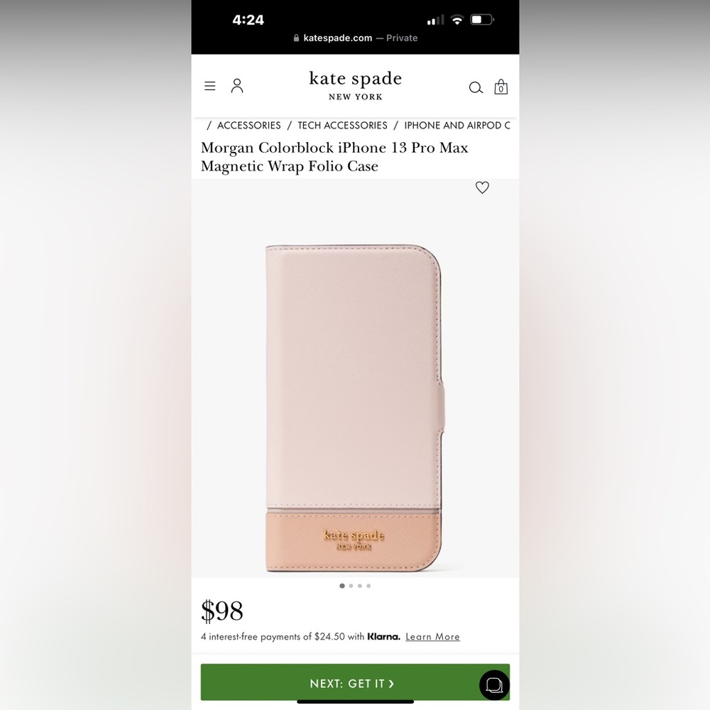 Kate Spade portfolio case for iPhone 13 Pro Max
